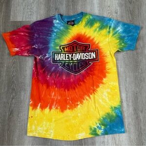 Vintage Tie Dye Harley Davidson T Shirt Annapolis Maryland